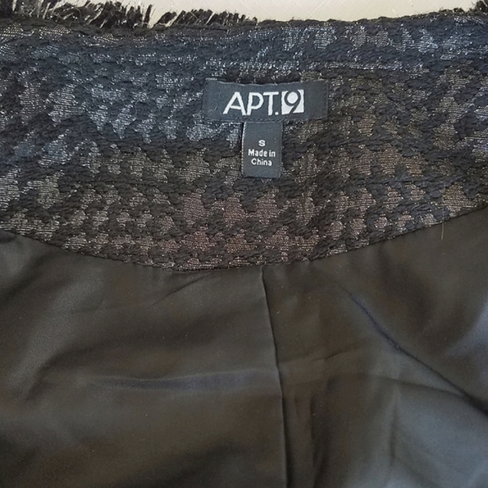 Tweed Houndstooth Metallic Fringe Blazer - Picture 4 of 6
